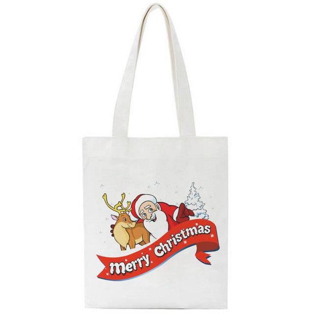 2020 neue Leinwand Casual Jiugongge Nette Santas Drucken Nette Harajuku Ulzzang Cartoon Koreanische frauen Tasche Große Kapazität Schulter Taschen