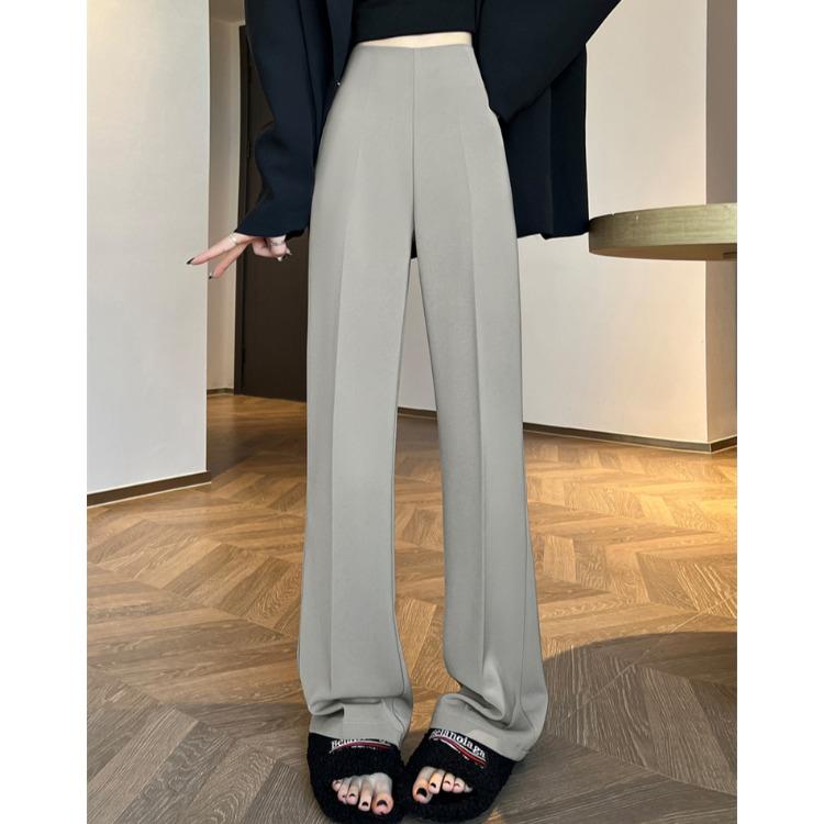 

Женские весенние брюки прямого покроя с высокой талией, слегка расклешенные и широкие, длинные брюки XXXL хаки