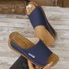 Large Size Platform Casual Slippers Women's Shoes New Wide Strip Simple and Fashionable Fish Mouth Wedge Slippers