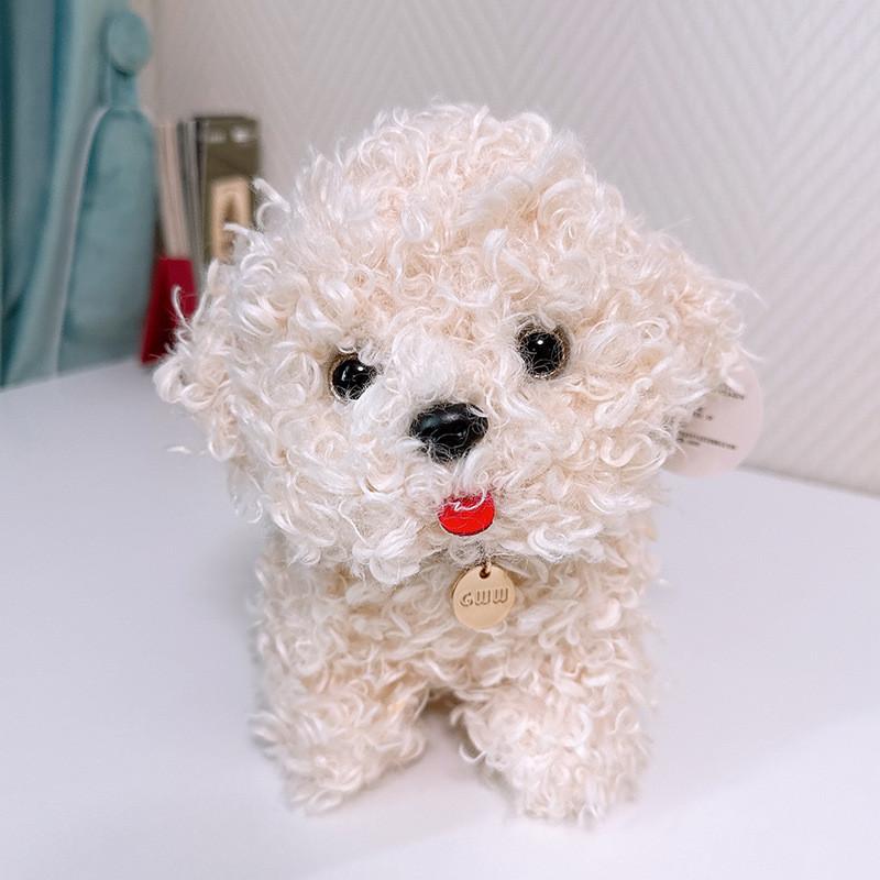 Plush Bichon Frise Dog Toy With Pp Cotton Filling For Kids And Collectors