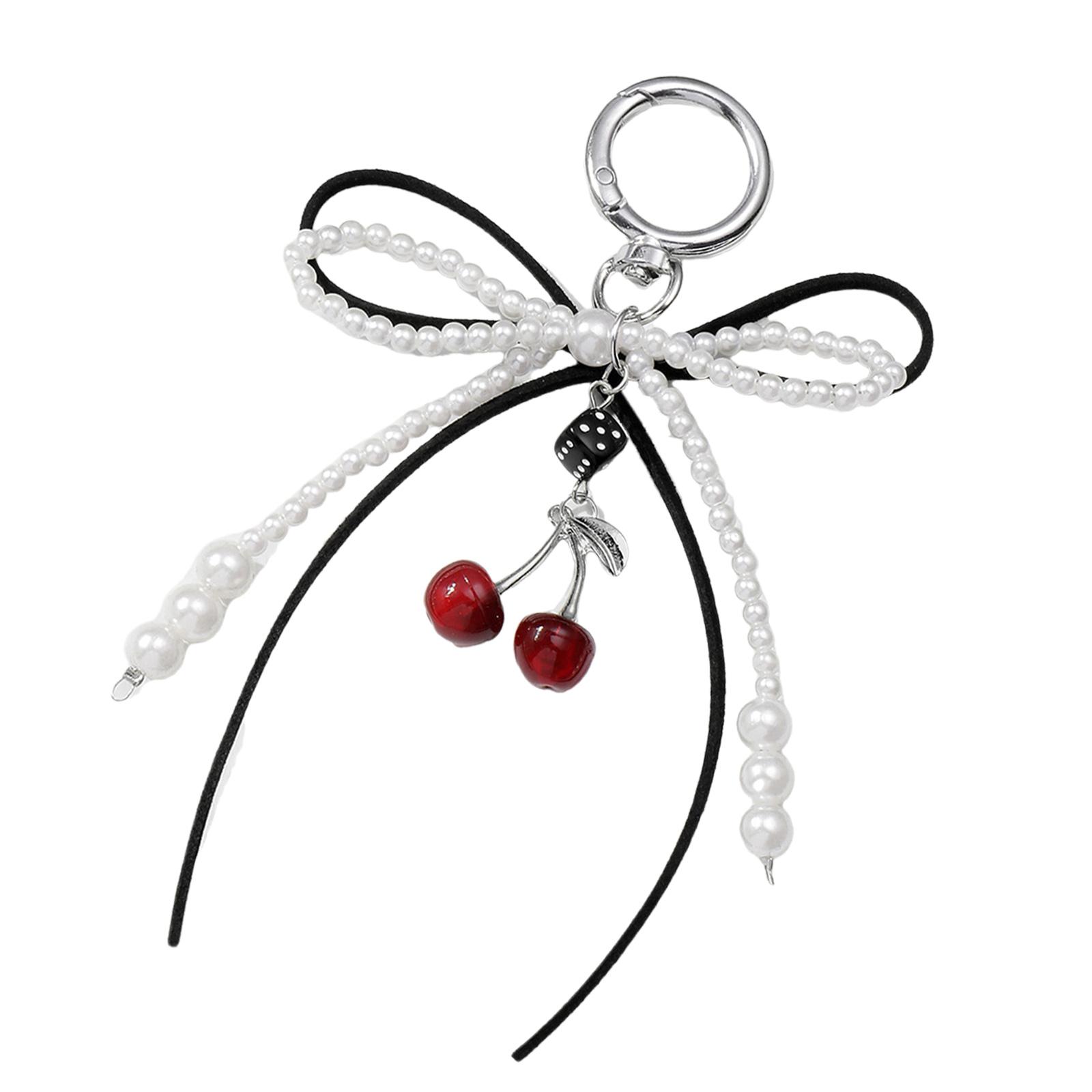 

Элегантный шарм в виде бабочки с бантом из искусственного жемчуга для сумок, модный аксессуар для кошелька, приятный на ощупь белый