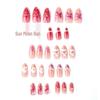 30-Piece Set: Handmade Almond Nails with 3D Flowers, Butterflies & Pearls
