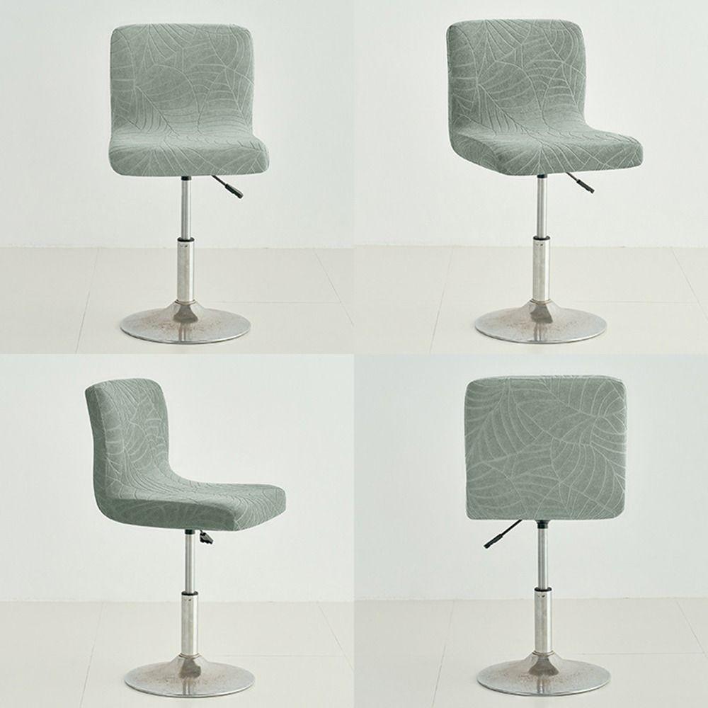 Short Back Jacquard Bar Chair Cover Stretch Elastic Velvet Stretch Seat Chair Cover Solid Color Slipcover Dust Cover Hotel