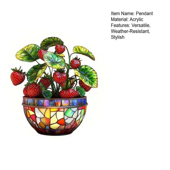 Acrylic Garden Sign with Potted Plant Pattern Weather-Resistant Outdoor Pendant 2D Lawn And Patio Decor for Home Celebration And Garden