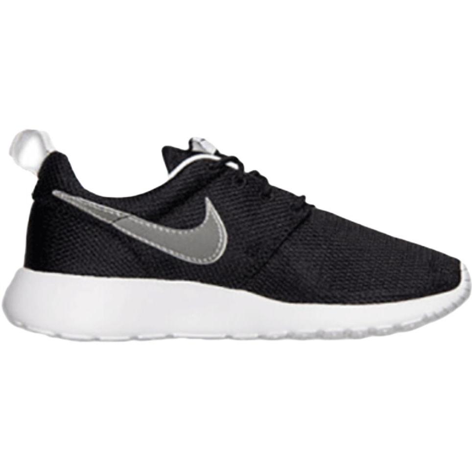 Nike Roshe Run Slip Resistant Abrasion Resistant Low top Kids' Running Shoes Black Teenagers 599728-007