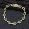 Hip Hop Colored Gemstones Jewelry Bracelets Hand Jewelry Women'S High-End Emerald Zircon Bracelets