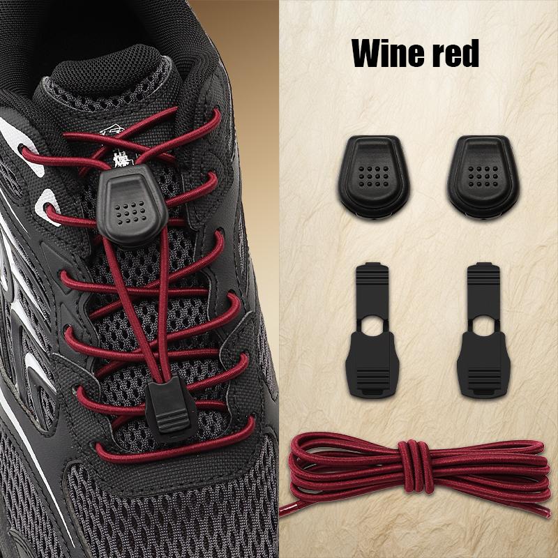 Easy On Off No Tie Shoelaces with Dot Button Quick Lock, Stretch Elastic Laces for All Athletic & Casual, Time-Saving Lazy Laces