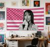 1 Stück Rosa USA Flagge Wandteppich Sänger Fan Geschenk Studentenwohnheim Schlafzimmer Wanddekor