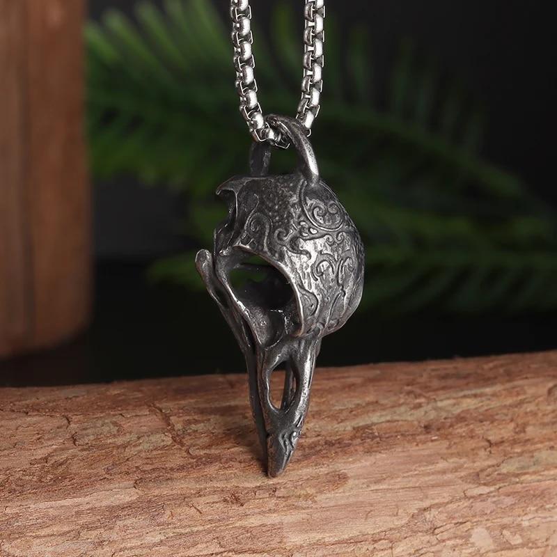 Collana con ciondolo a forma di testa di toro nordico punk retrò per uomo, gioielli classici con personalità animale