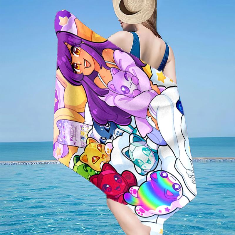 Purple Powerhouse Beach Towel, Super Soft Microfiber, Gift for Her/Him, Birthday, for Pool, Beach, Travel, Home Decor Fan gifts