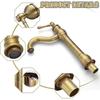 New Ceramic Antique Copper Faucet Bath 360° Swivel Single Hole Faucet Retro Long Neck Mixing Sink Faucet Matching Pop-up Drain