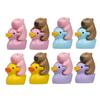 Pvc Capybara Duck Cartoon Figures Mini Garden Statues For Home Office Decor