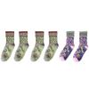 3 Pair Korean Style Women Socks Cotton Harajuku Ladies Winter Socks Set Kawaii Flower Print Fashion Streetwear Cute High Quality