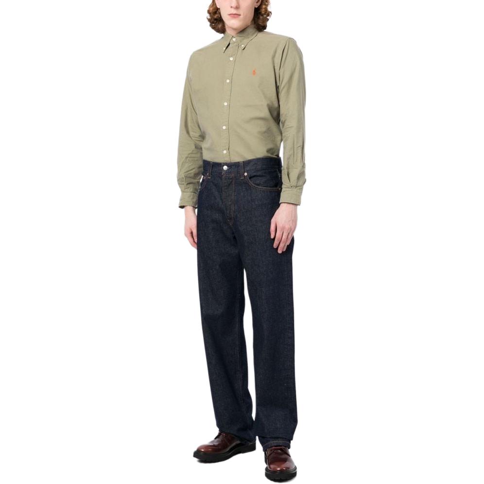 Polo Ralph Lauren Ss23 Logo Embroidered Long Sleeve Shirt Men Shirts Light-Brown 710805564-034