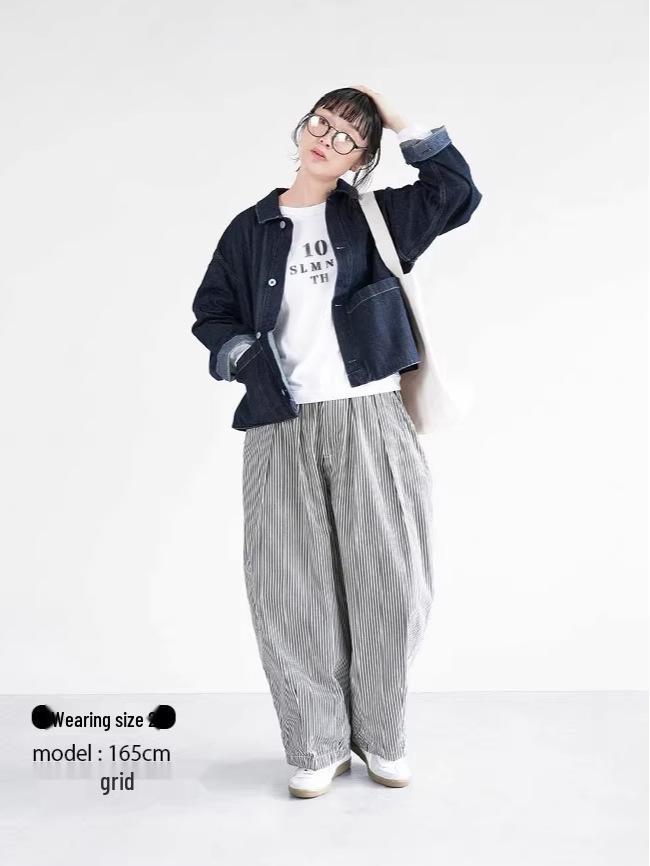 Japanese Women's Casual Cotton Denim Cardigan with Chest Pocket