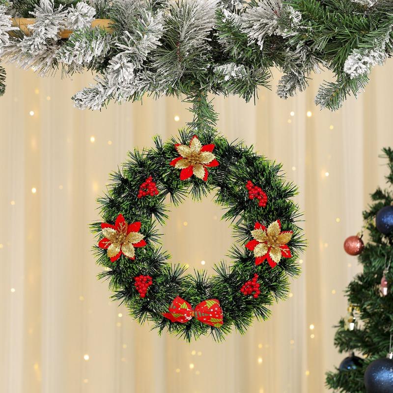 Weihnachtsdekorationen, Kränze, Weihnachtsguirlande, Hoteldekorationen, Türhänger, Kiefernnadeln, Ornamente