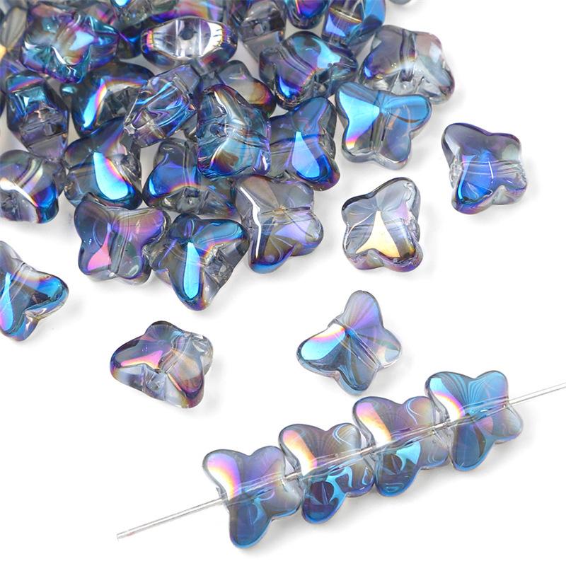 Glass Dazzle Color Butterfly Crystal Beads Loose Beads Handmade DIY Beading Bracelet Glass Beads Homemade Jewelry Accessories Beads for Jewelry Making