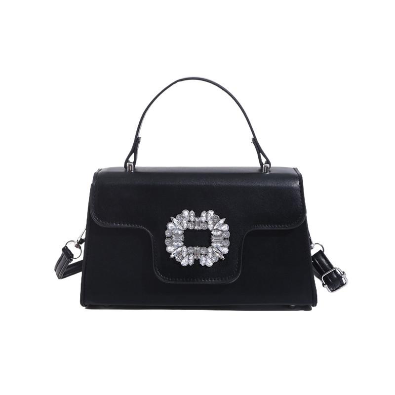 

Модная квадратная сумка с бриллиантовой инкрустацией 2024 года, новая фактурная женская сумка, сумка через плечо для иностранных поездок чёрный