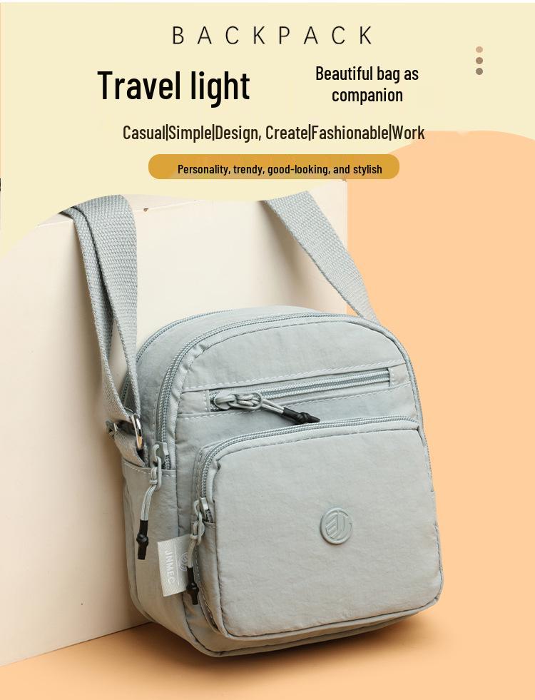 2026 Women's Lightweight Nylon Crossbody Bag with Multi-compartment and Water-repellent Design