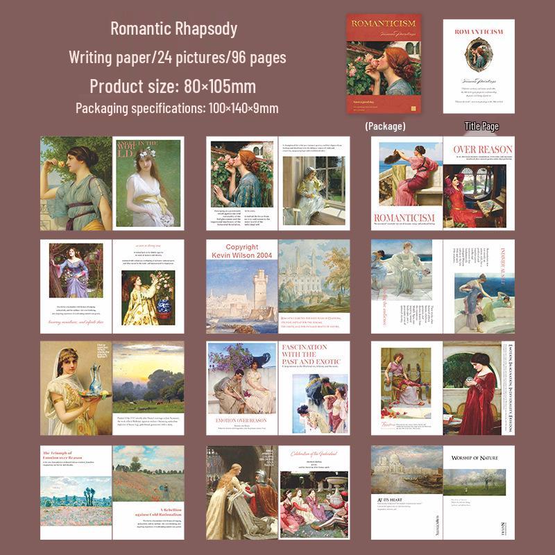A Beautiful Day Oil Painting: Retro European Style Small Hardcover Book, 6 Types