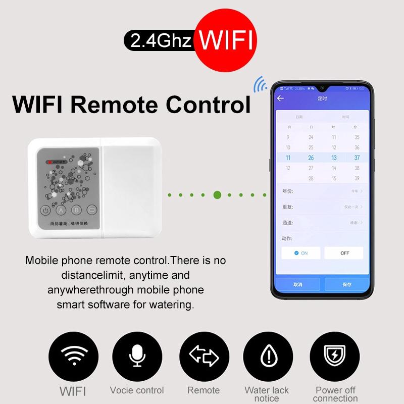 4 IN 1 WIFI Voice DIY Automatic Micro Drip Irrigation System Garden Timing Irrigation Spray Smart Self Watering Kits APP Control