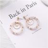 Women Fashion Broken Diamond Big Circle Star Design Earrings