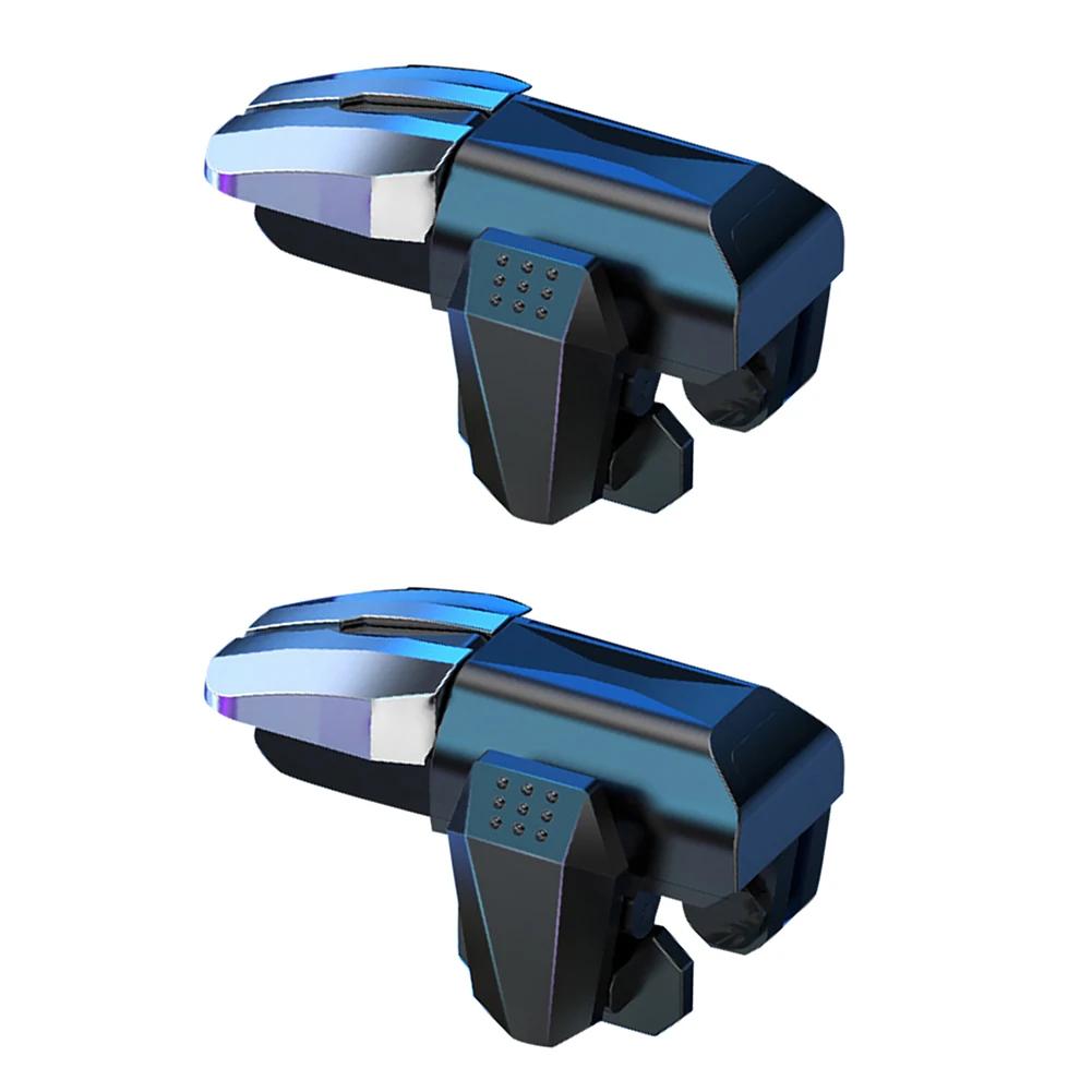 2Pcs 6 Finger Gaming Trigger for PUBG Game Aim Shooting Gaming Trigger Mobile Gamepad Trigger Joystick for Iphone Android Phone