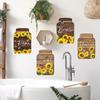 Self-Adhesive Sunflower Wall Sticker Mason Jar Shape Wooden Signs  Kitchen
