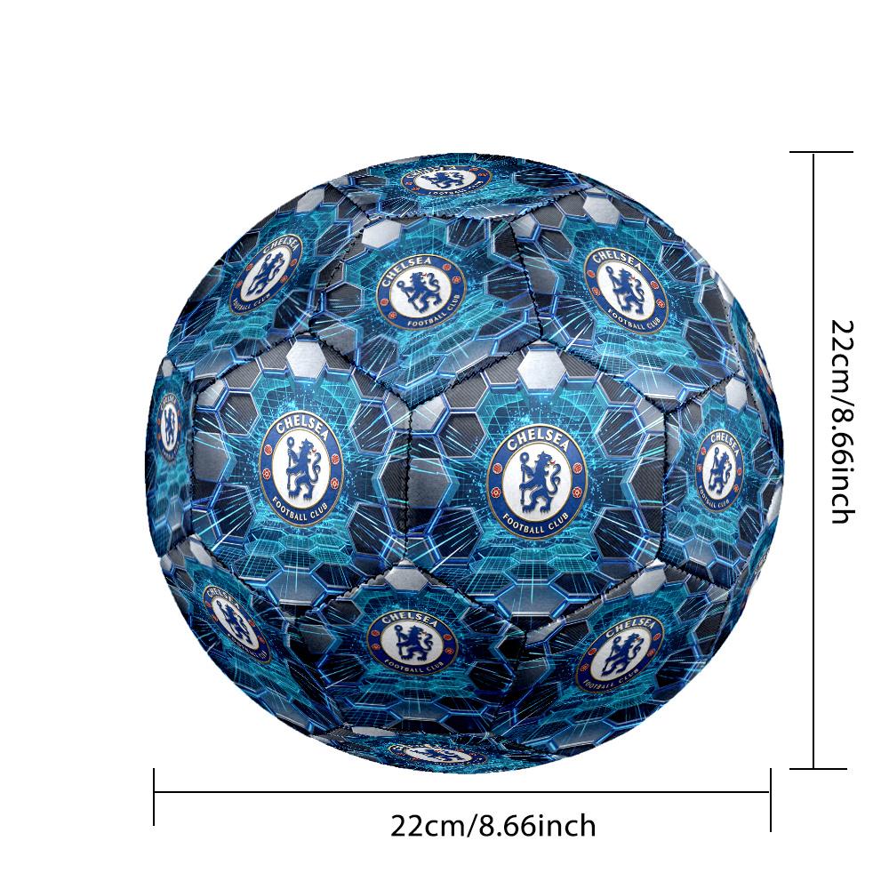 Chelsea FC Theme Soccer Ball Size 5 Soccer Ball Soft Touch Professional Training Football for Outdoor Sports