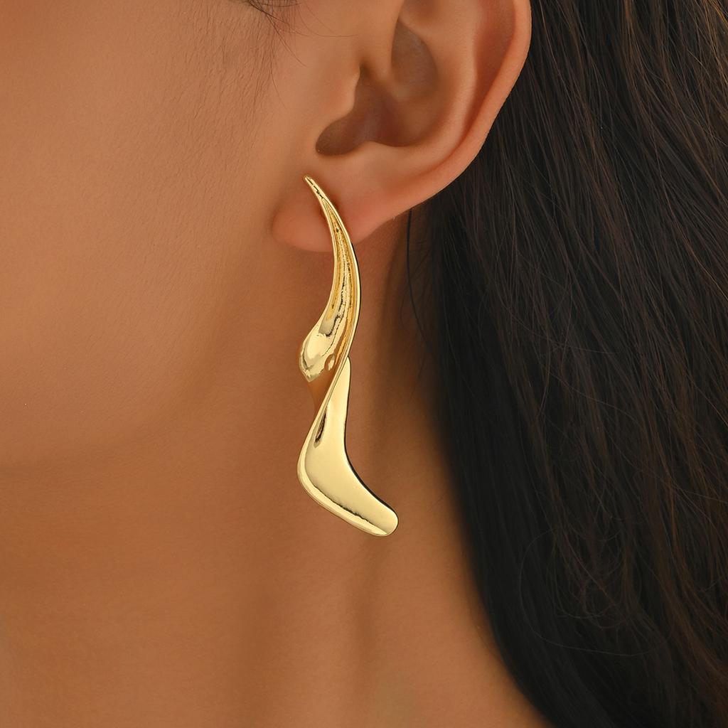 Geometric Drip Earrings  Niche Design, Diamond-encrusted Stud Earrings  Versatile and High-end Earrings