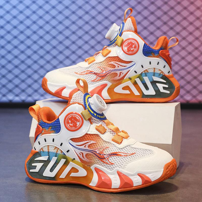 

Guochao 2025 summer new mesh girls shoes breathable running sports shoes children s non-slip and wear-resistant basketball shoes 40