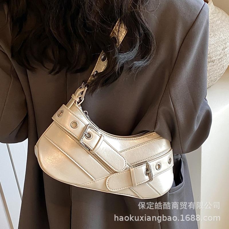 Fashion High-end Underarm Bag Women's 2025 Summer Korean Version Trendy Versatile Locomotive Bag Niche Simple Shoulder Women's Bag