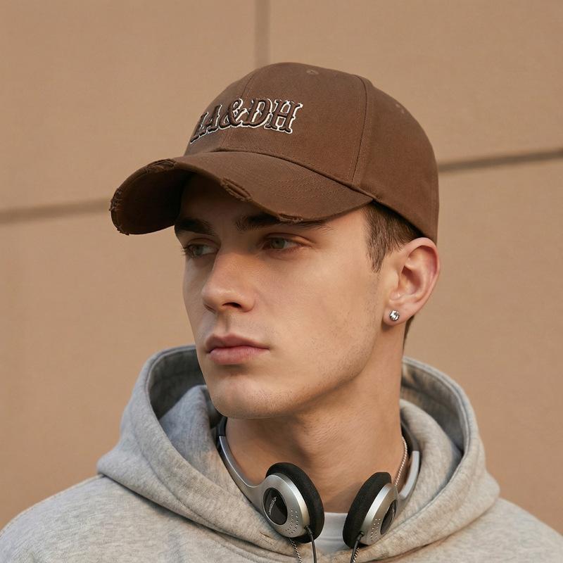 Embroidered Letter Baseball Cap Unisex Outdoor Rough Hard Top Cap Couple Sun Hat