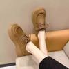 Thick-soled heightening shoes women's spring and autumn new retro casual lace-up matte muffin single shoes