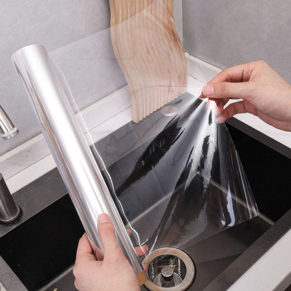 30x80cm Kitchen Oil Proof Wallpaper Waterproof Removable Wall Stickers Heat Resistant Transparent