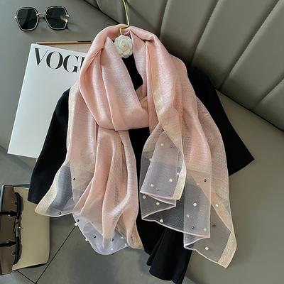Luxury Shiny Diamond Scarf Silk Women Hijab Soft Wool Shawls and Wraps Large Thin Scarves Foulard Female Bufanda New