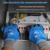 1 Pair Safety Electrician Insulating Gloves 1000V Voltage Resistant High Elasticity Blue for Power Line Maintenance