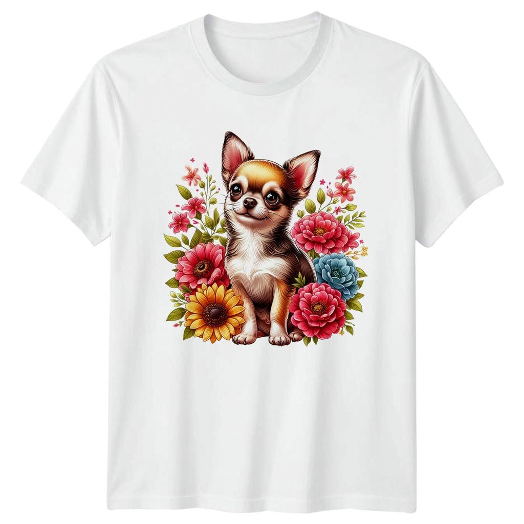 Sweet Chihuahua Puppy Dog Surrounded Unisexs TShirt Chihuahua Floral Dog