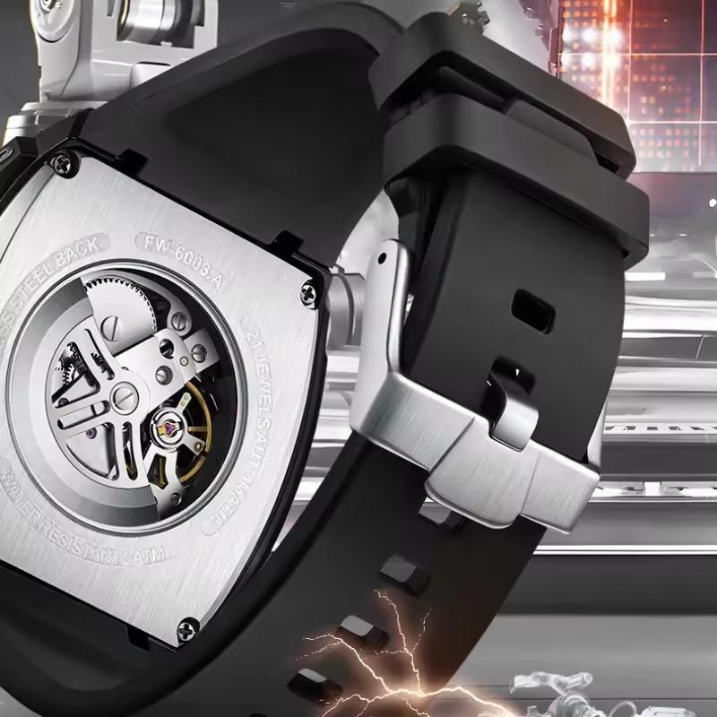 Mark Fairwhale 6003 New Fashion Automatic Mechanical Watch Tonneau Dial Military Analog Clock Night Light Gift reloj hombre