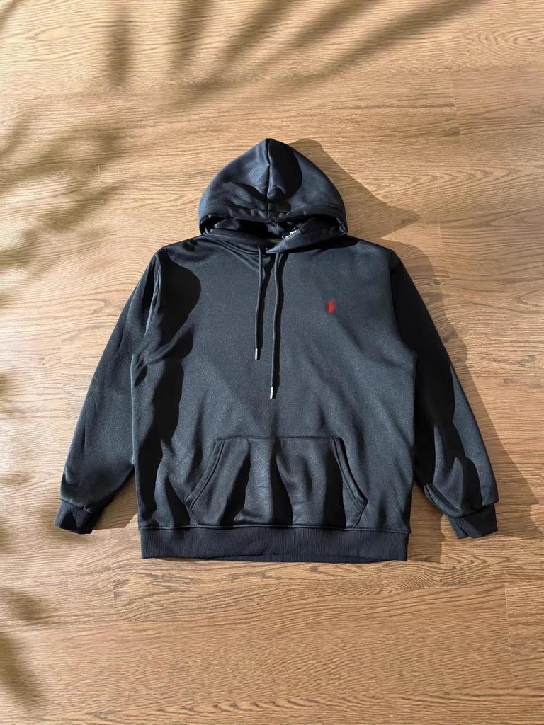 Unisex Klasyczna Bluza z Kapturem Polo RL z Haftem do Noszenia na Zewnątrz na Co Dzień