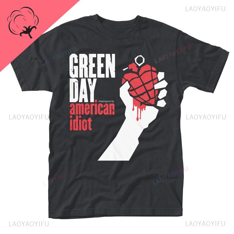 Green Day American Idiot Albuum Cover Tshirts Unisex Women Oversized Tshirts Novelty Funny Streetwear Summer Comfortable Tee