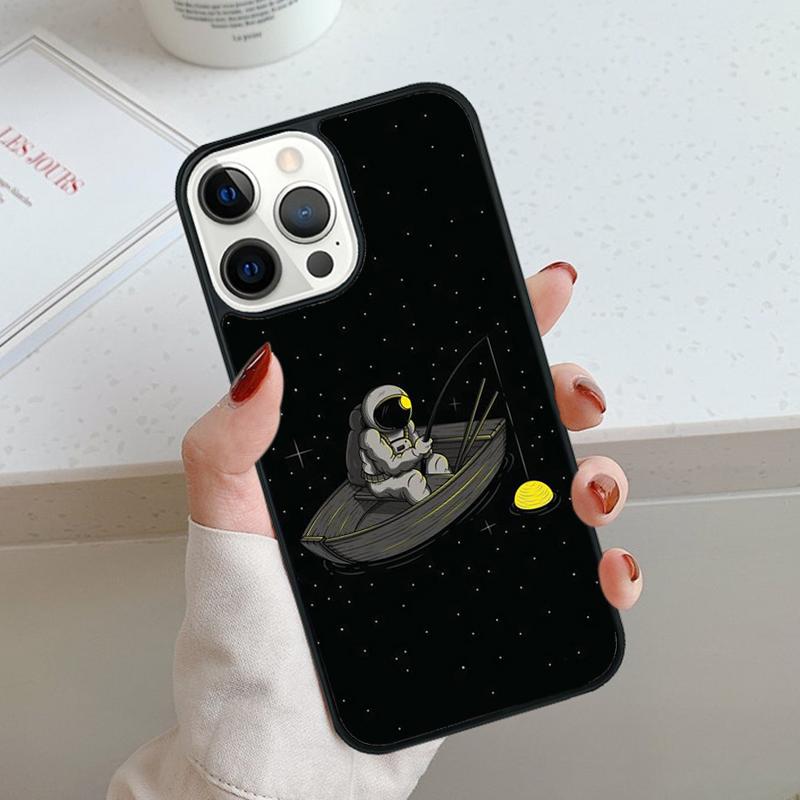 Space Astronaut Illustration Phone Case For iPhone 17 Air 11 12 13 14 15 16 Pro Max Cover For iPhone 17 Air Max Plus