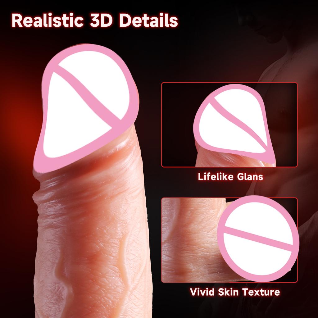 Großer Dildo Vibrator Wiederaufladbarer Künstlicher Penis Teleskopisch Schwingend Heizend Fernbedienung Dildos Steuerung Vibratoren Für Frauen Männer Sexspielzeug