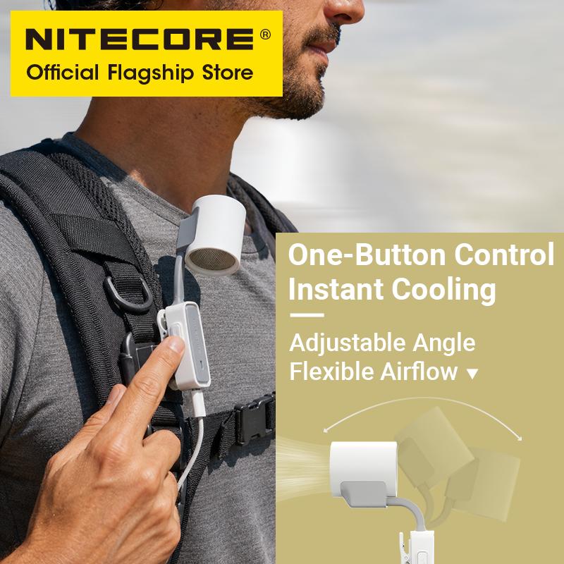 NITECORE NCF20 Outdoor Clip-on Fan Handheld Fan Portable Pocket Cooling Blower 43g for Fishing Camping Commute Hiking Concert