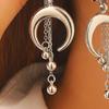 Star And Crescent Moon Earrings Women Retro Dangle Drop Earrings Long Chain Tassel Earrings for Daily Wear Dates Street Party