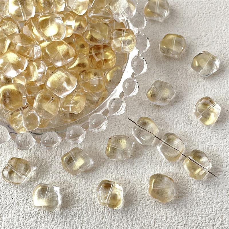 20Pcs  Irregular Square Shape  Glass Loose Beads Charms For Jewelry Making Diy Bracelet Earrings Accessories