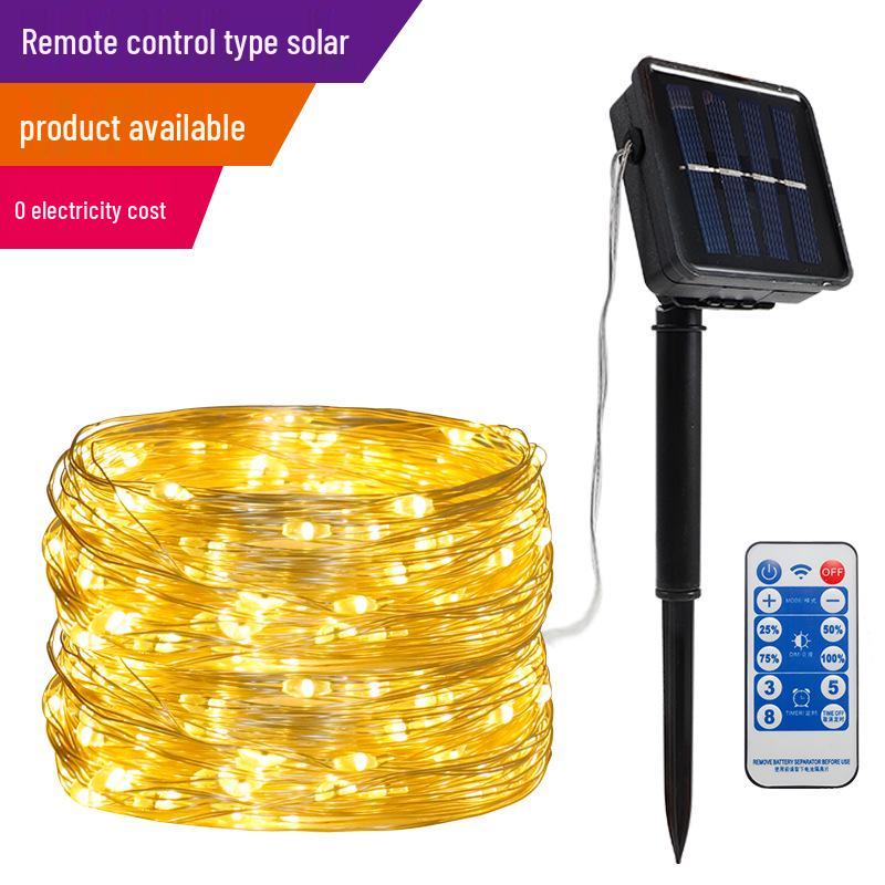 

8-функциональные солнечные светодиодные фонари из медной проволоки для двора – водонепроницаемый уличный рождественский декор 50 lights