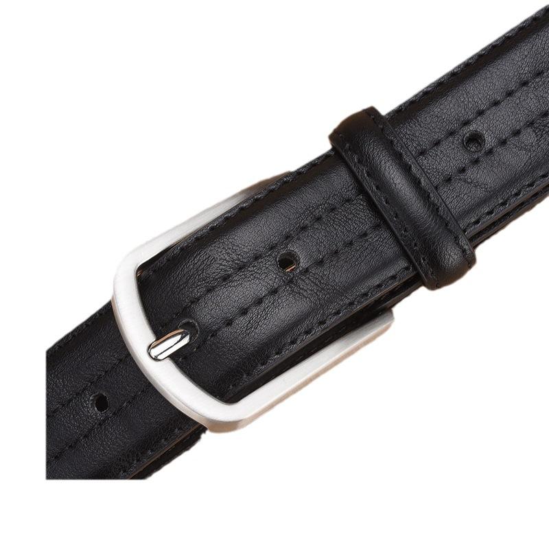 Men'S Belt Pin Buckle Belt Pu Belt Men'S Trouser Bag One Piece Big Hair