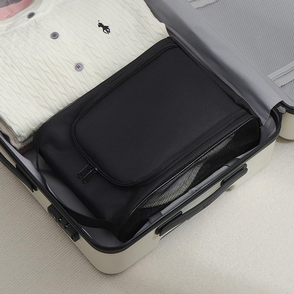 1PC Black Oxford Cloth Travel Shoe Storage Bag, Basketball And Football Shoe Bag, Portable Business Travel Slipper Bag