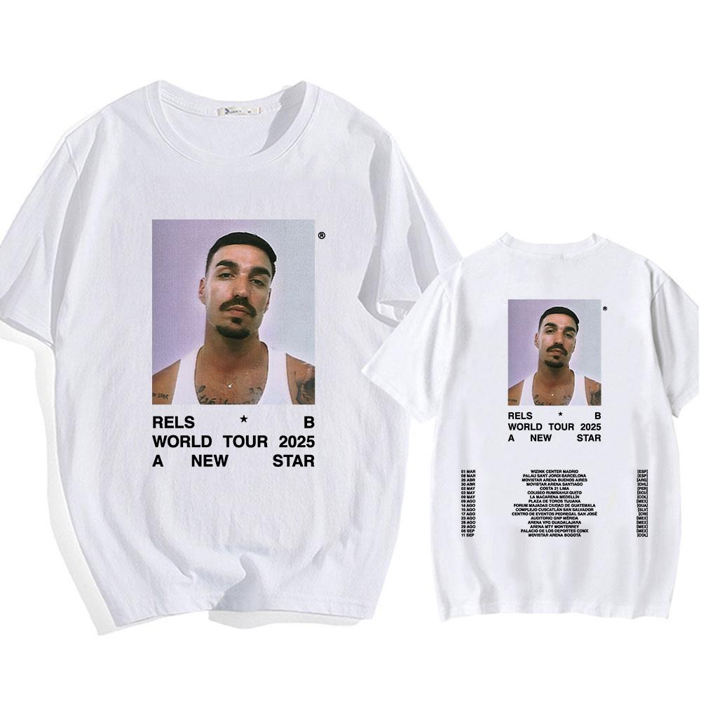 A New Star World Tour 2025 Rels B Tshirt Hip Hop Unisex Streetwear Short Sleeve Round Neck Unisexs Teeshirt Print Clothing Casual